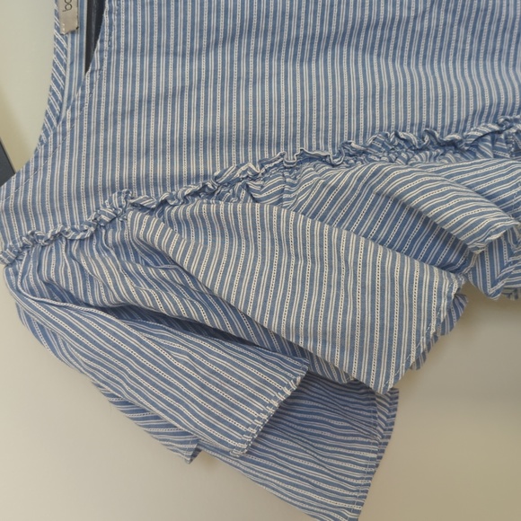 BACKGROUND Italian Blue & White Stripped Dress, Size Medium - Picture 5 of 7